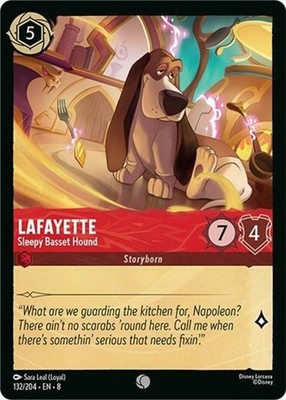 Near Mint Lorcana Lafayette - Sleepy Basset Hound - 132/204 - Common Reign of Ja