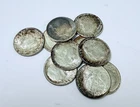 LOT OF  10 ROOSEVELT SILVER DIMES 90% SILVER ALL 1950's #6599