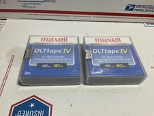 2 Maxell DLT-IV 40 GB DLT Tapes 1/2" Tape Cartridge Made in Japan