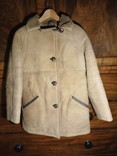 Women's Three Quarter Length Sheepskin Coat Size M, 1950's vintage.