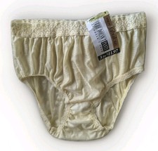 Sears The Doesn t Panty 100 Nylon Yellow Lace Trim Hipster Seamless SZ6 NWT VTG