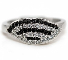 1CT Treated Black Sapphire  Topaz 925 Sterling Silver Ring Sz 6,7,8,9 MB2
