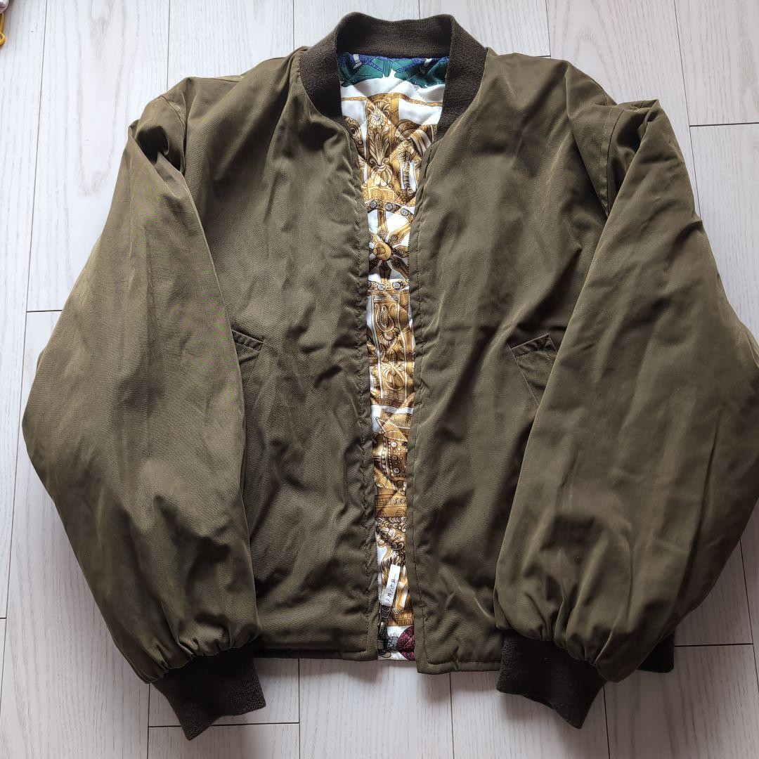 HERMES　90s ボンバージャケット 希少なビッグサイズ】Vintage HERMES エルメス ボンバー