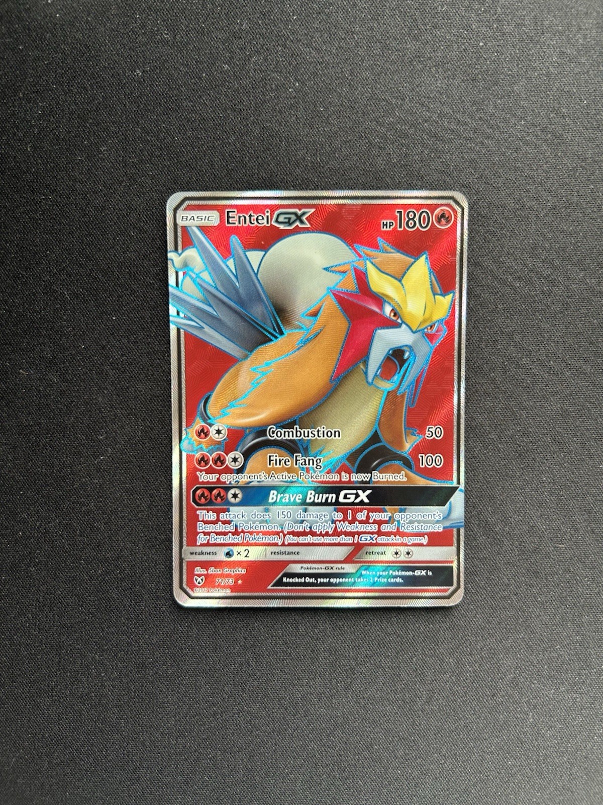 Entei GX (Full Art) Shining Legends - Pokemon NM 71/73