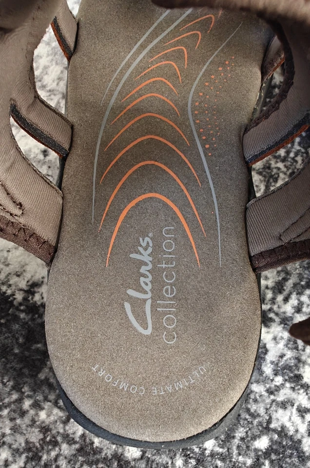 Clarks Leather Sandals Men's 8 Brown Collection Walkford Walk - Image 4 of 4