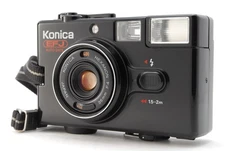 【Near MINT】Konica EFJ Auto Date Black Point & Shoot 35mm Film Camera JAPAN