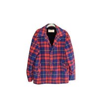 Rare HTF Vintage 1960s McGregor Flannel Plaid Fleece Lined Shirt Jacket XL Large