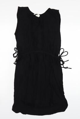 H&M Damen Pullover schwarz Viskose A-Linie Größe S V-Ausschnitt