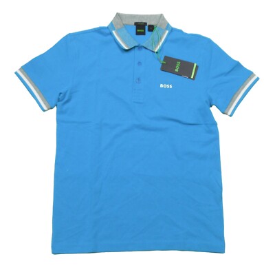 Hugo Boss Green Label Men's Bright Blue Paddy 1 Regular Fit Polo Shirt