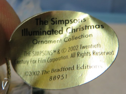 "Raro Simpsons Ornamento Natale Illuminato Bradford Exchange ""Piccolo Aiutante" - Foto 3 di 3