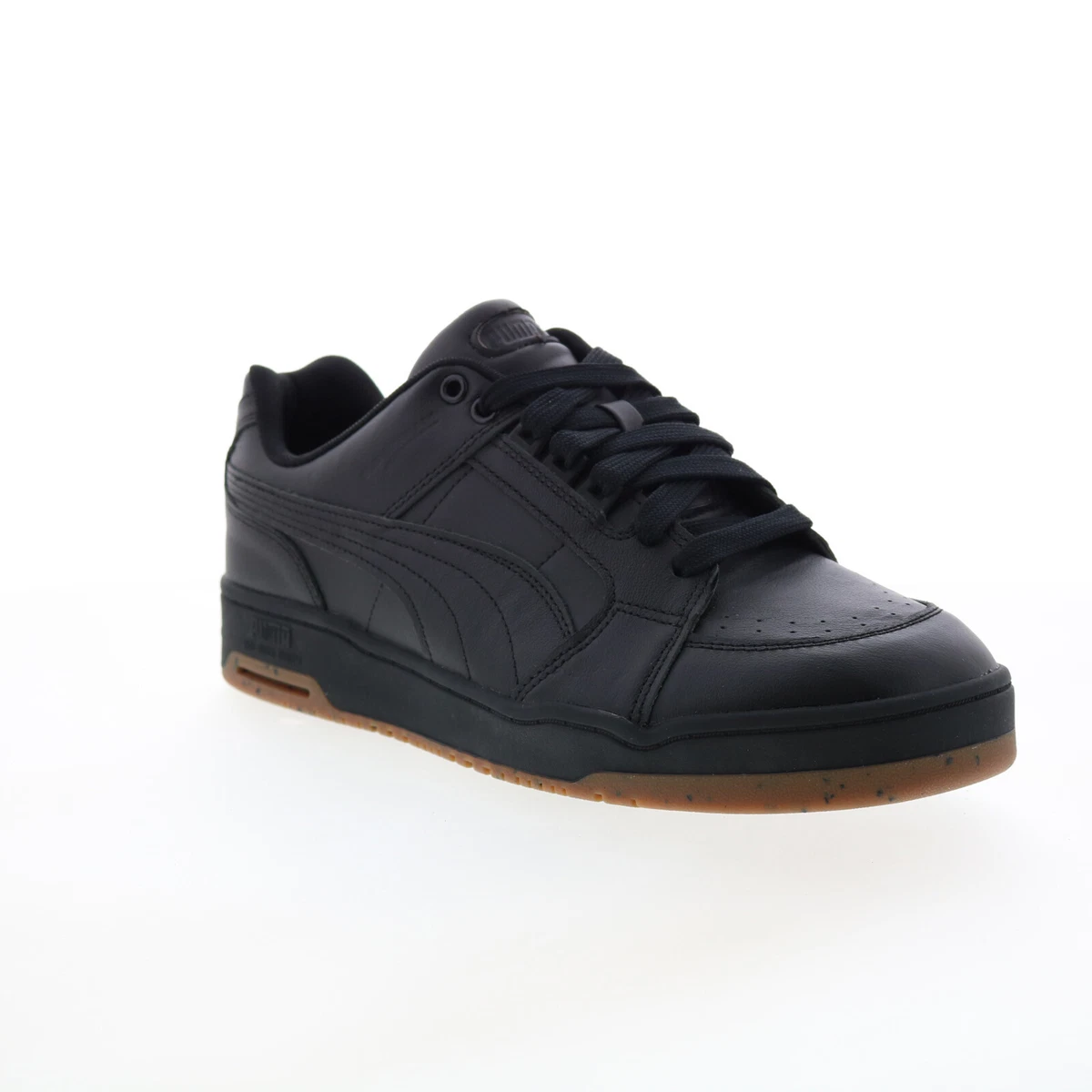 Mens black leather puma best sale trainers