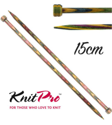 KnitPro Symfonie Wood Straight / Single Point Knitting Needles - 15cm Length
