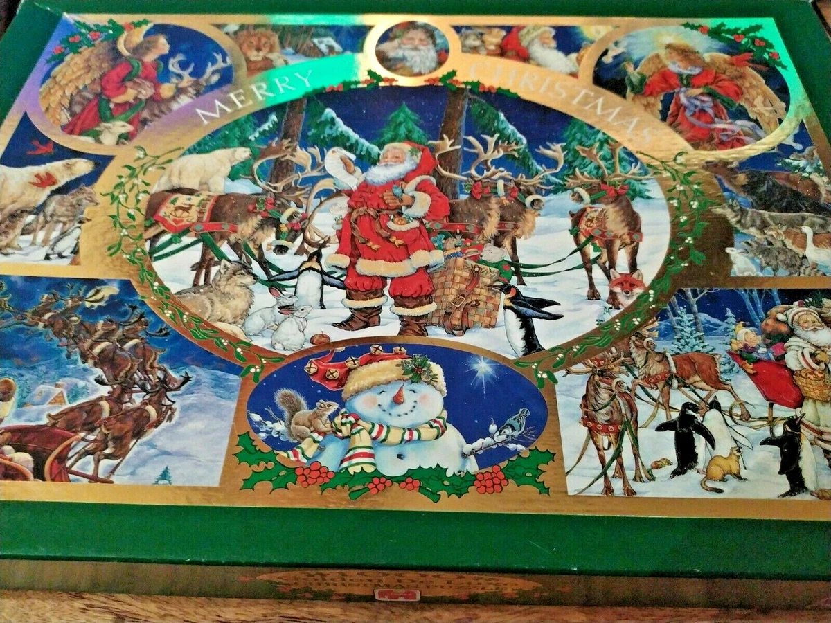 Jumbo Golden De Luxe Christmas Puzzle Merry Christmas 1000 Piece Jigsaw