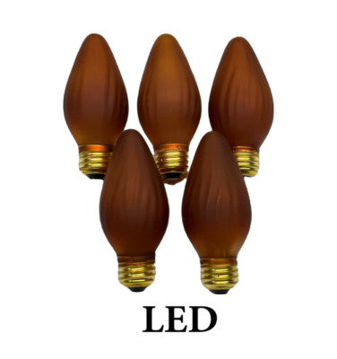 5pcs DIMMABLE LED AMBER FLAME Painted Bulbs for Art Deco Lighting