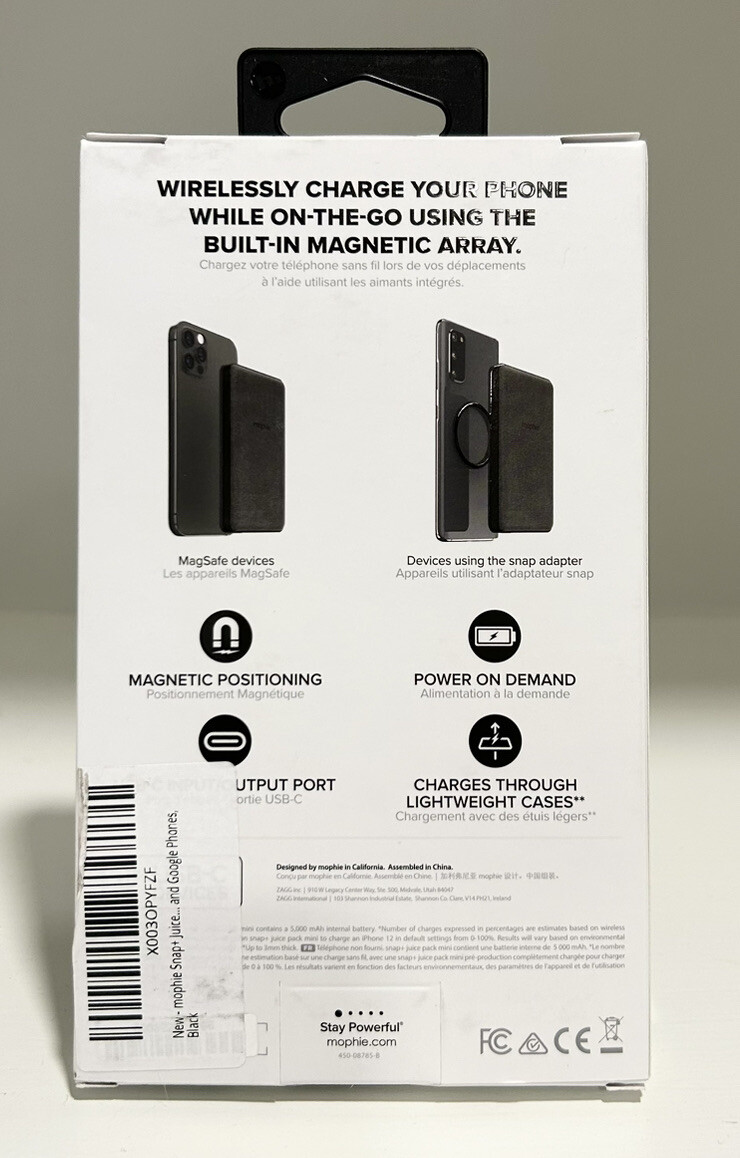 Mophie Snap+ Battery Juice Pack Mini 5000mAh Wireless Magnetic Charger Magsafe