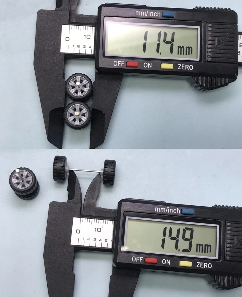 R318 Matchbox 1/64 Real Riders # 6 radios todoterreno gris, eje medio ruedas de goma Foto 4 de 4