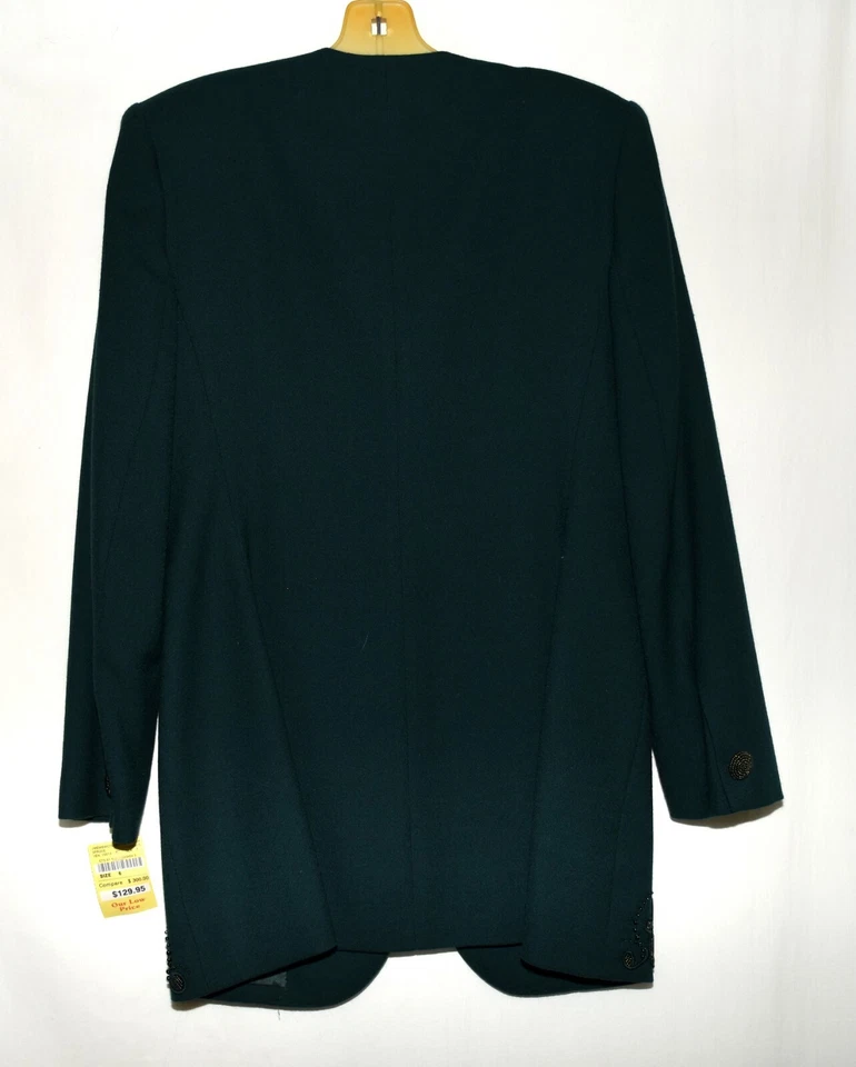 Chaqueta Blazer John Meyer of Norwich Verde Oscuro Lana Cuentas Mujer Talla 6 Nueva con Etiquetas Foto 4 de 4