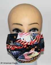 1 - American Flag and Eagle Patriotic Face Mask 100 Cotton