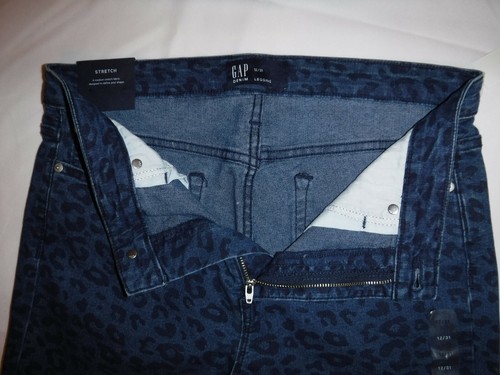 Women's Stretch Skinny Leg Legging Pants GAP size 16,14,12,10,Black & Blue Leopa - 第 33/33 張圖片