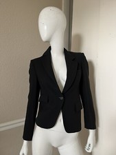 Martin Margiela Vintage! Black Wool Cropped Asymmetrical Hem Tuxedo Jacket Sz 38