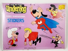 Vtg 1979 Underdog Three Dimensional Puffy Stickers Lot 1970 NOS New Sealed Sheet
