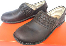 UGG Australia 1005427 Anila Brown Leather Slip-On Lined Clog Shoes Women's US 7