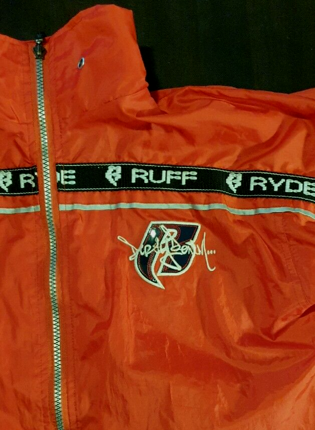 RUFF RYDERS Vintage 90s Dirty Denim Track Style Jacket RUFF RYDERS Vintage 90s Dirty Denim Track Style Jacket