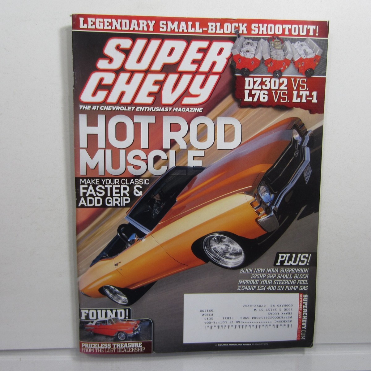 Super Chevy Sep 2009 Hot Rod Muscle, DZ302, L76, LT-1, Nova