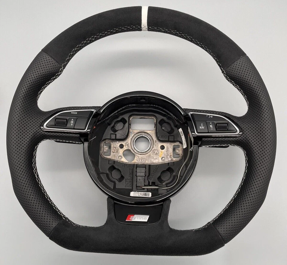 Audi A1 8X A4 B8 A6 C7 A7 A8 D4 Q3 Q7 Lenkrad neu beziehen mit Leder / Alcantara - Bild 3 von 4