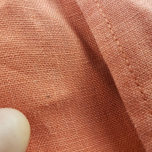 Roundtree & Yorke Shirt 100% Linen Button Front Casual Shirt Coral Orange Men L - Picture 14 of 15