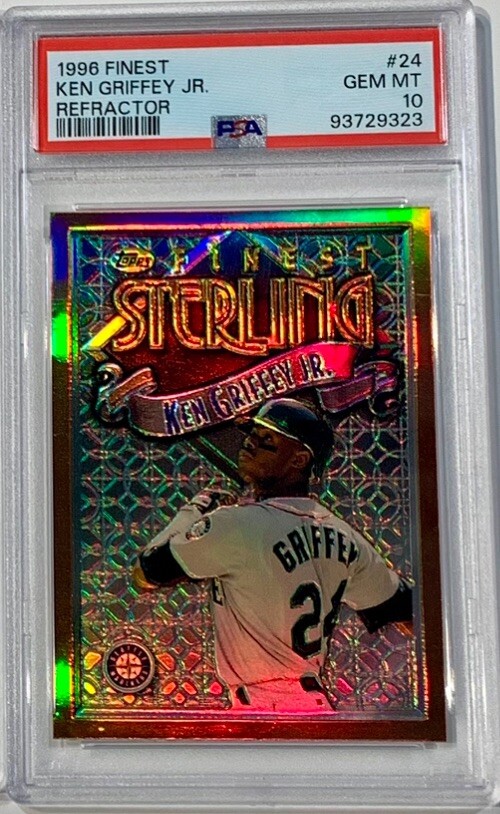 PSA 10 GEM MINT 1996 TOPPS FINEST REFRACTOR KEN GRIFFEY JR #24 MARINERS POP 10