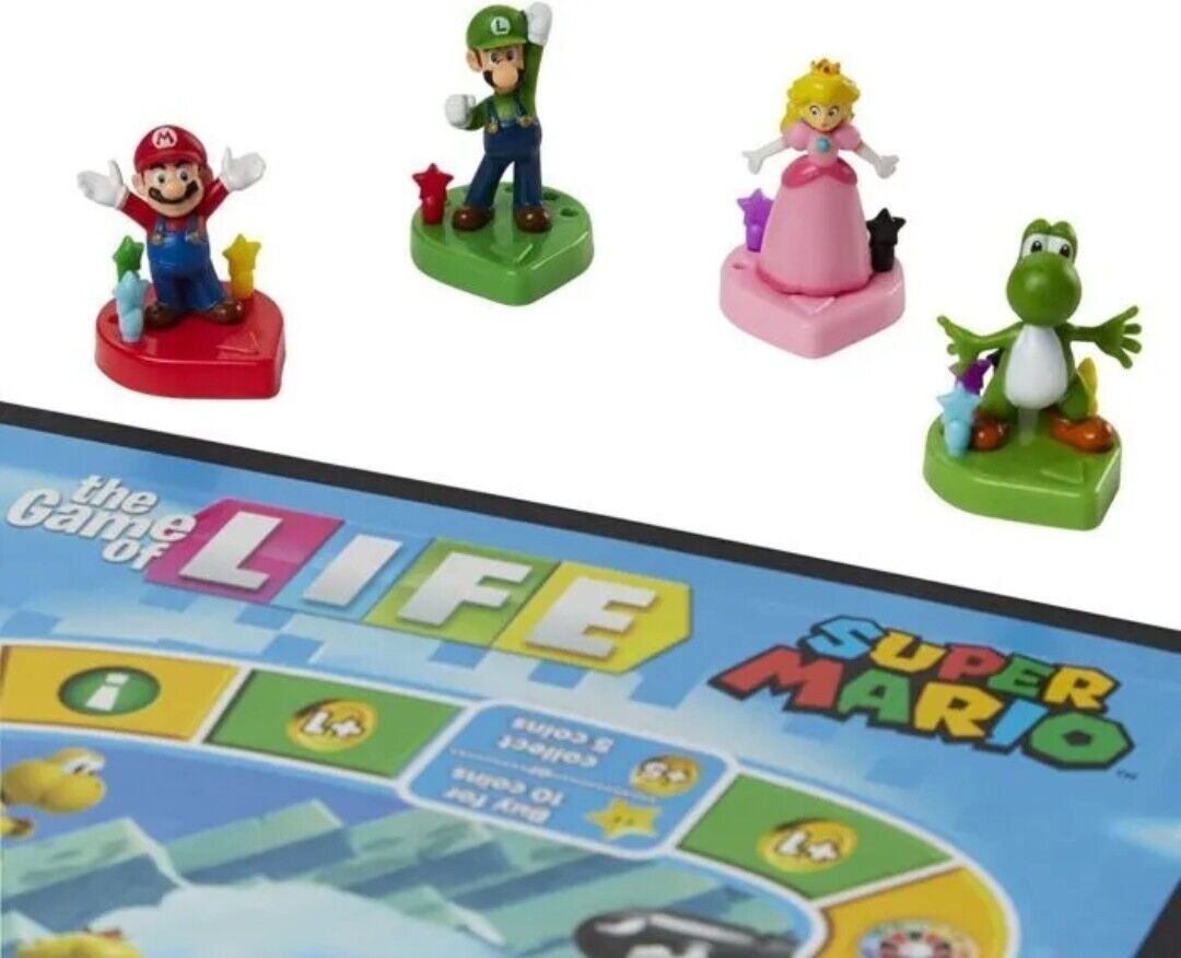  Hasbro Gaming The Game of Life: Super Mario Edition Board Game  for Kids Ages 8 and Up, Play Minigames, Collect Stars, Battle Bowser : Toys  & Games