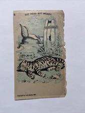 Not Dead But Weary, Kitten CAT Victorian Humor Page 1881 A323