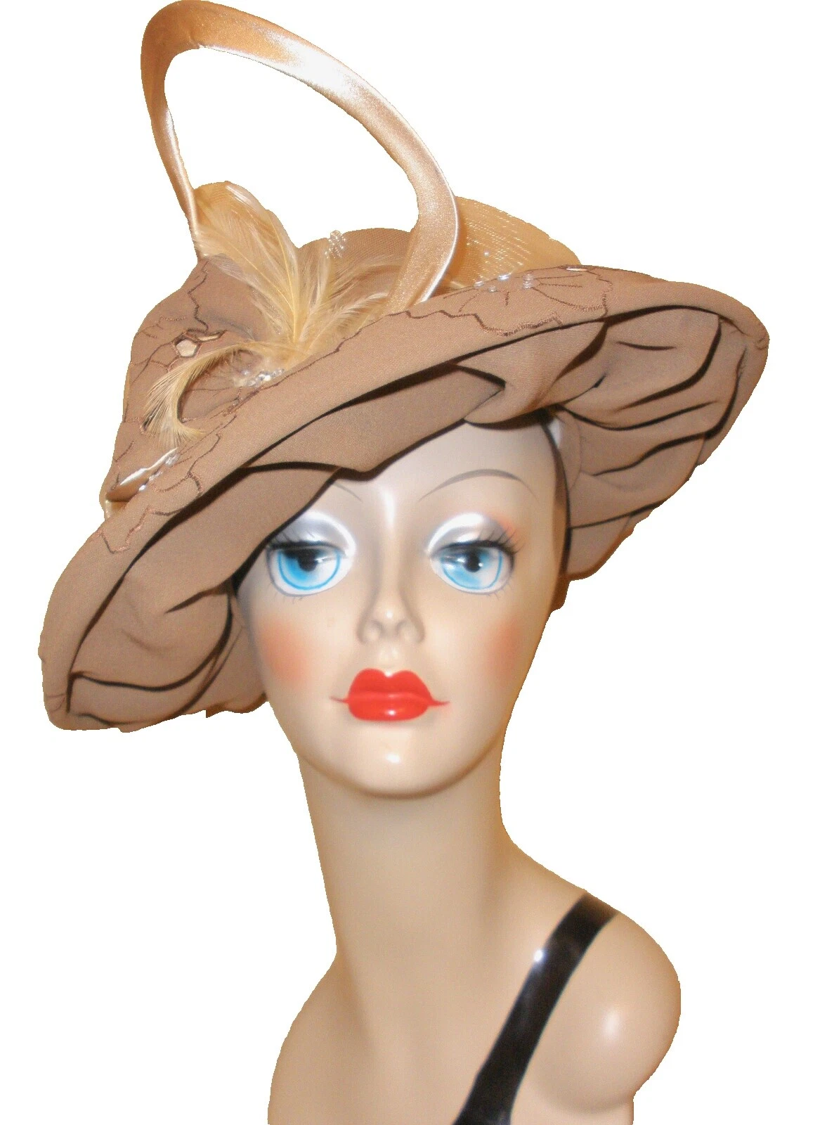 Винтажные женские головные уборы из полиэстера для особых случаев