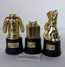 Target Bullseye Playground Christmas Trophy 3pc  Set Mini Trophies Ugly Sweater 