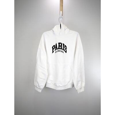 o1rshd1 Q:2 / Paris Balenciaga Logo Hoodie in White Size 1 | eBay
