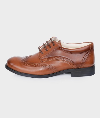 Baby Boys Tan Brown Oxford Brogue Dress 