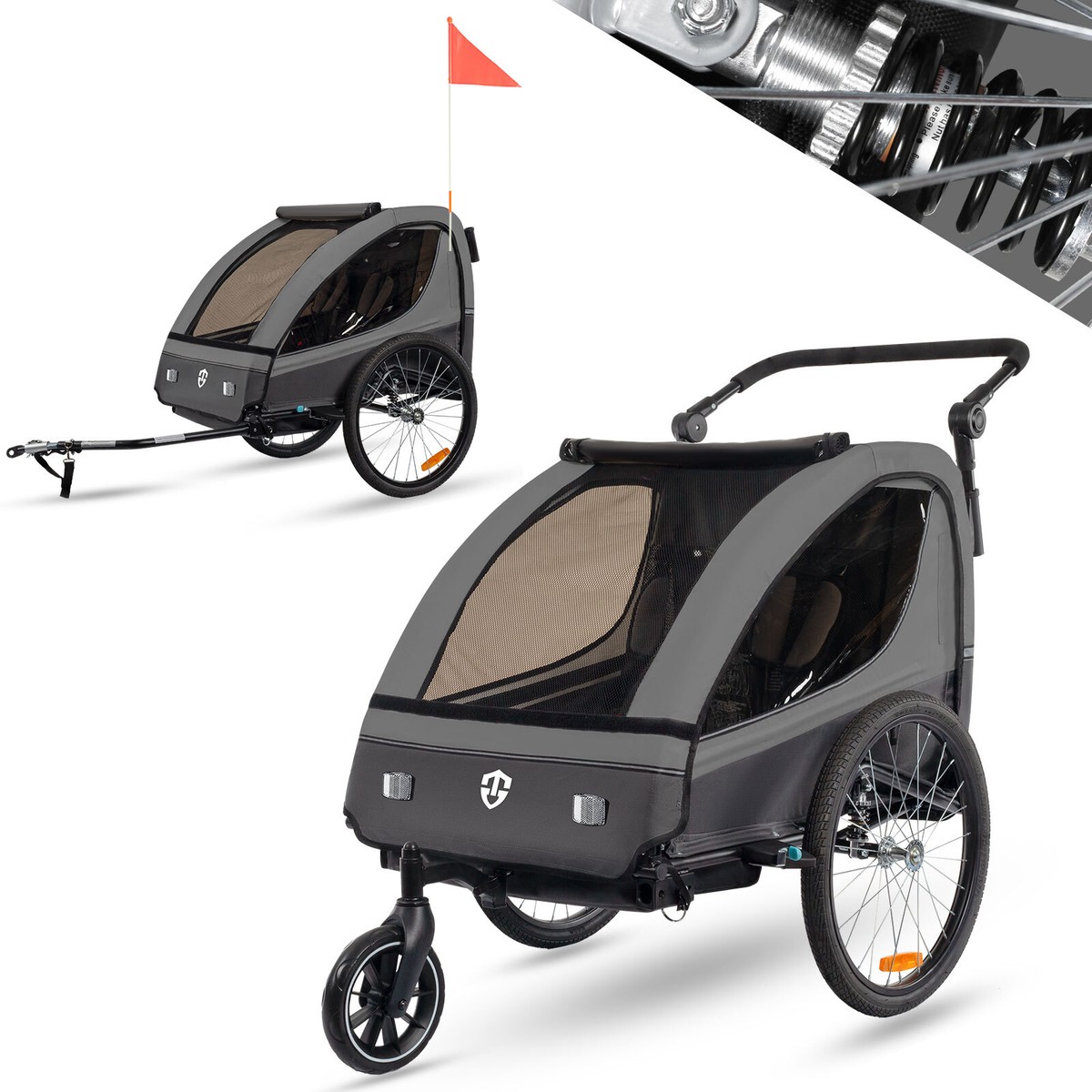 TIGGO VS 2 in 1 Kinderanhnger Fahrradanhnger + Jogger + Federung | eBay