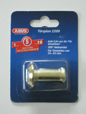 ABUS Türspion Typ 2200 gold Weitwinkel 200° Türstärke 35-53 mm Ø14 mm
