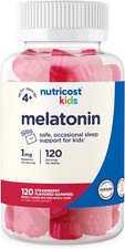Nutricost Kids Melatonin Gummies 1Mg, 120 Gummies, Strawberry Flavored, Non-GMO