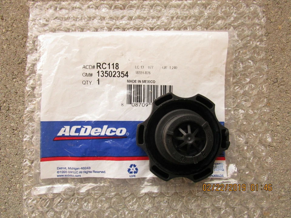 GM 13502354 ACDELCO RC-118 RADIATOR ENGINE COOLANT TANK FLUID CAP OEM BRAND NEW - Image 2 of 3