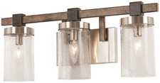 Minka Lavery Bridlewood 3 Light Bathroom Vanity, Stone Grey / Brushed Nickel