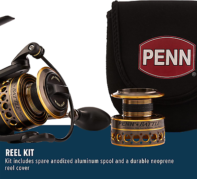 Battle Spinning Reel Kit, Size 5000, Includes Reel Cover and Spare Anodized  Alum