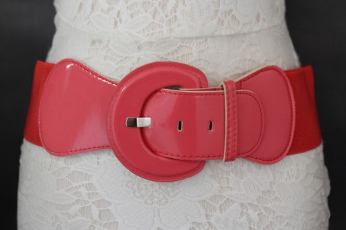 Women Fashion Belt Wide Coral Pink 