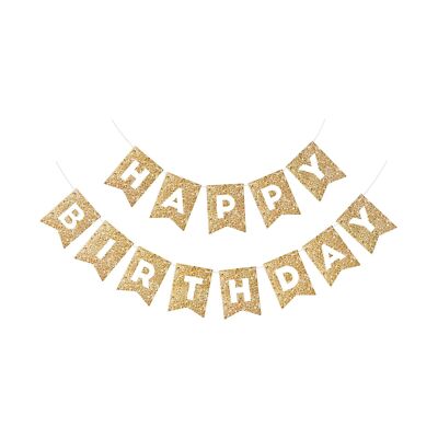 Gold Happy Birthday Banner Birthday Sign for Backdrop Gold Happy Birthday Dec...
