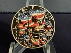 2020 1oz Silver Liberty Eagle.  “Patriotic Skulls”.  Coloured.  COA in Box.