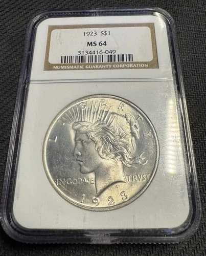 1923-P Silver Peace Dollar, MS 64 NGC