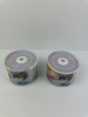 TDK 16x DVD-R 4.7GB 50 Discs x2 Sealed Sealed One Case Damaged Free Postage - Photo 6/8
