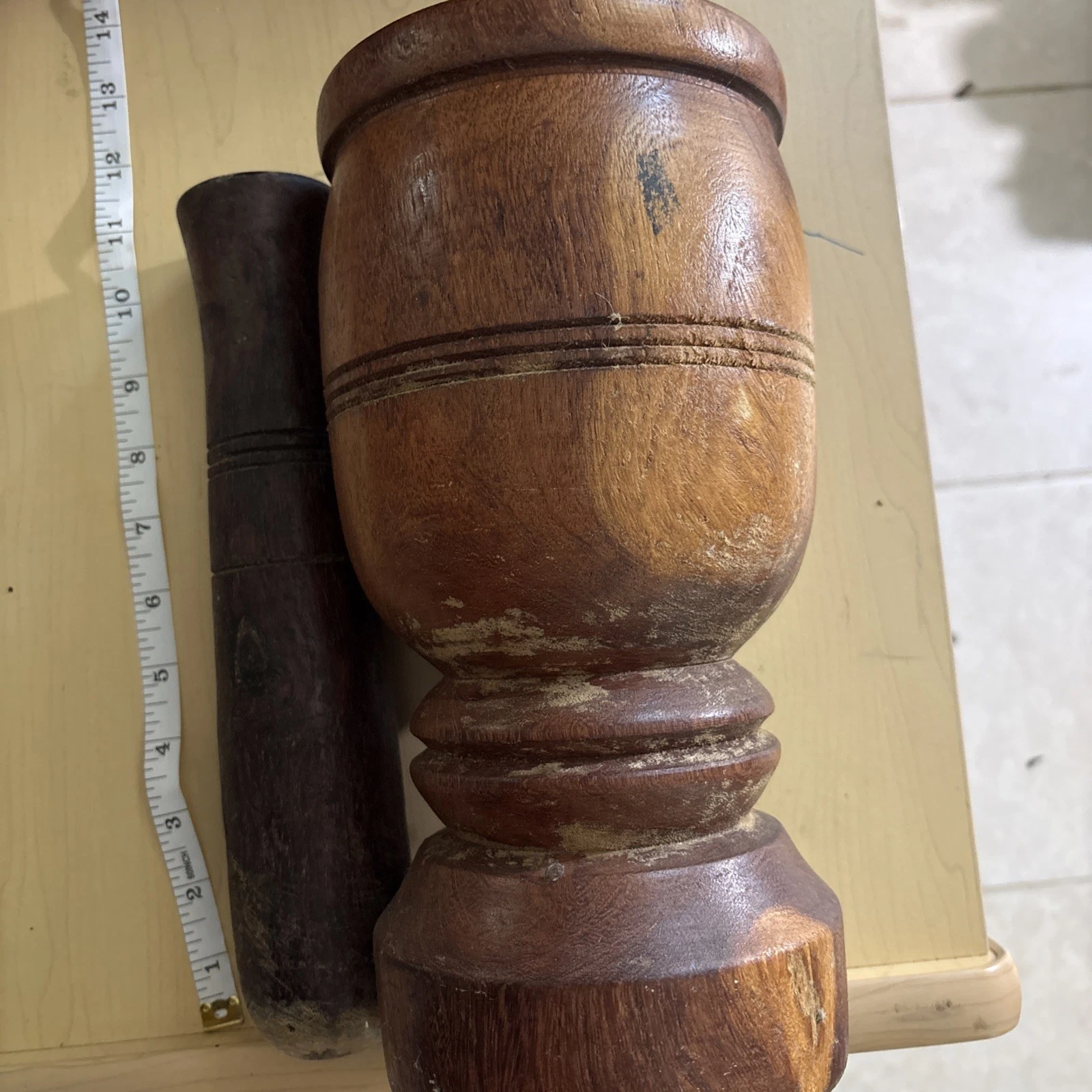 Wooden Mortar and Pestle Set