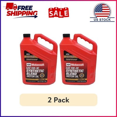 (2 pack) Motorcraft Synthetic Blend Motor Oil, 5W-30 A premium-quality motor oil